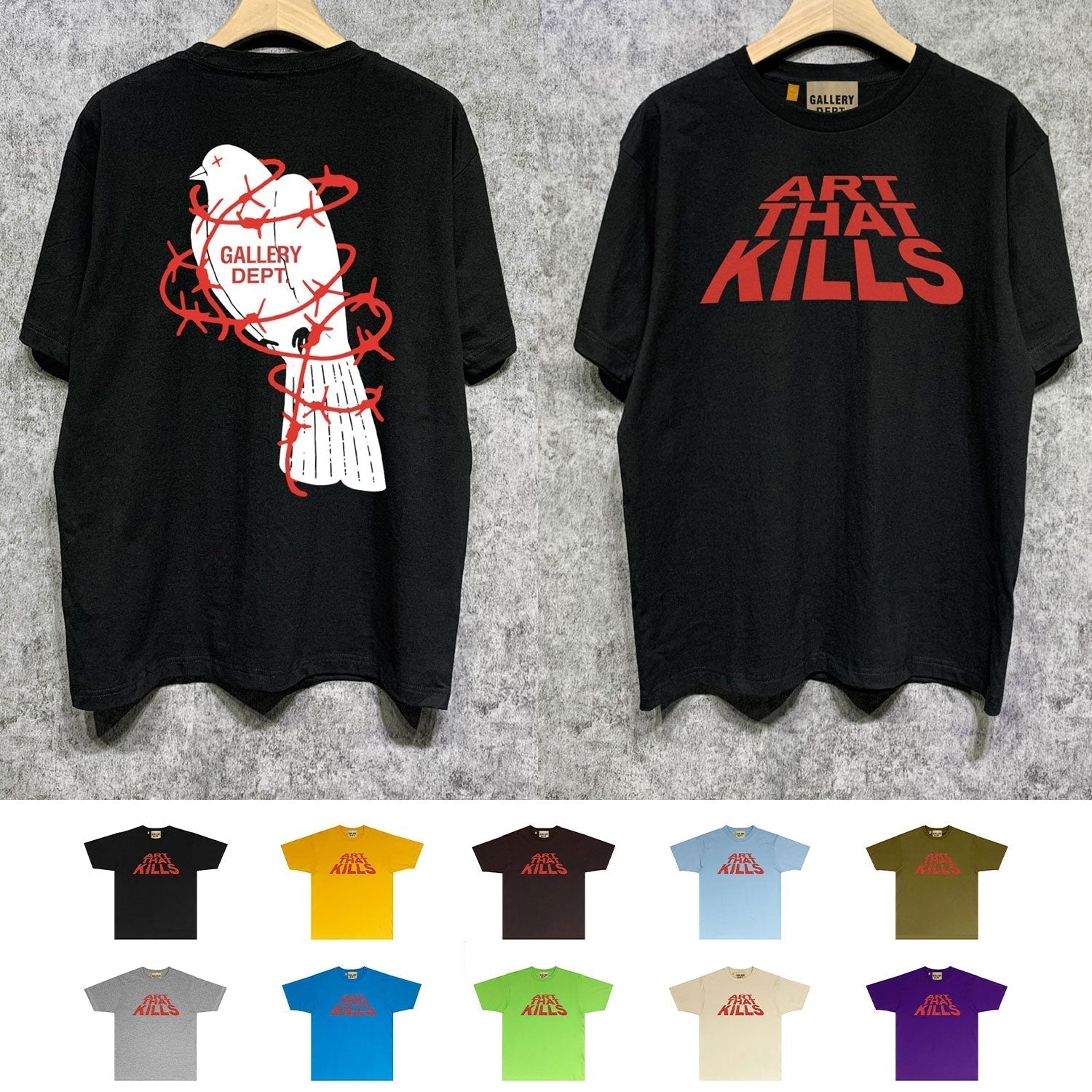 Gallery Dept T Shirt Retro Printed Loose Short-Sleeved Shirt (part2)