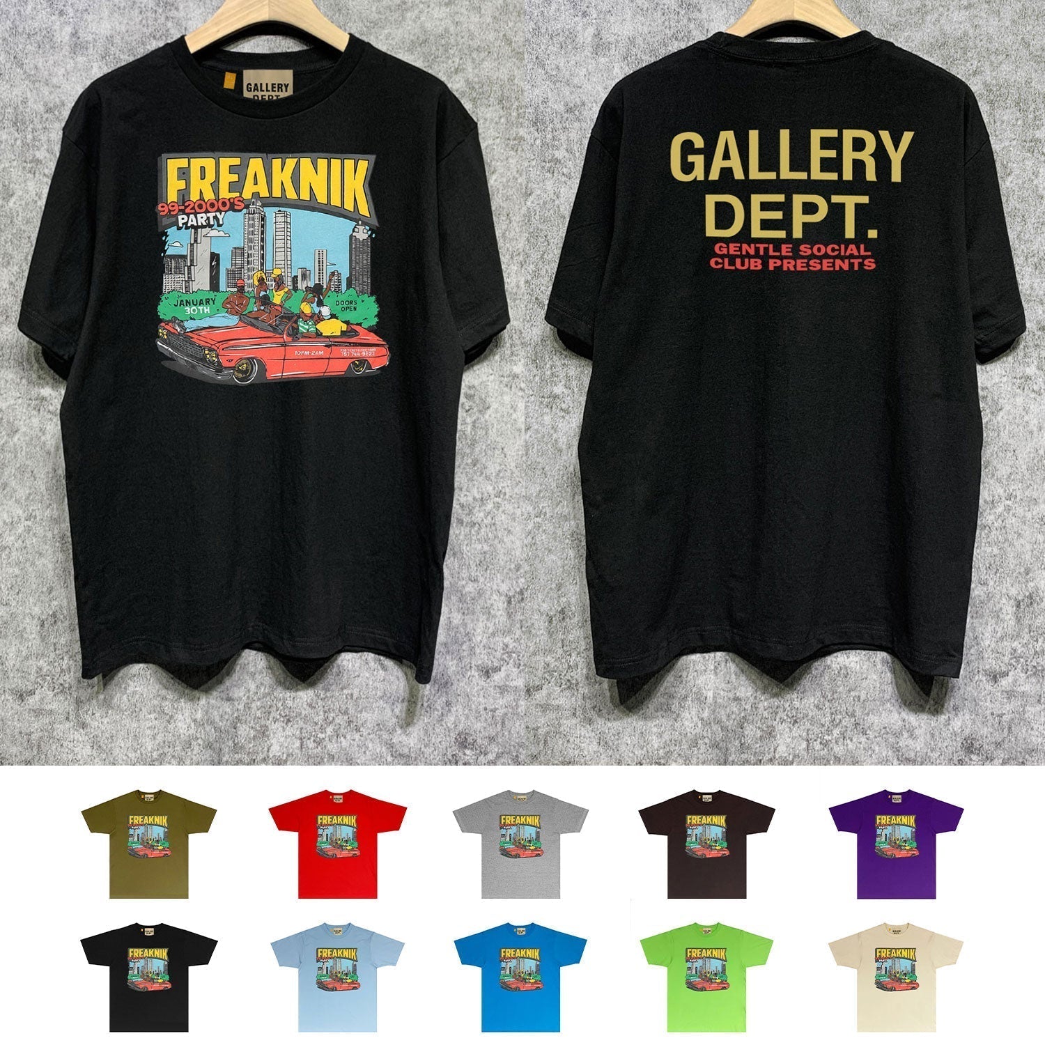 Gallery Dept T Shirt Retro Printed Loose Short-Sleeved Shirt