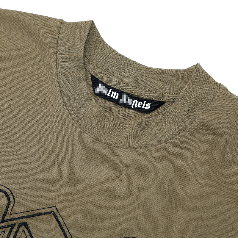 Palm Angels T-shirt Embroidered Letter Logo Short Sleeve T-shirt