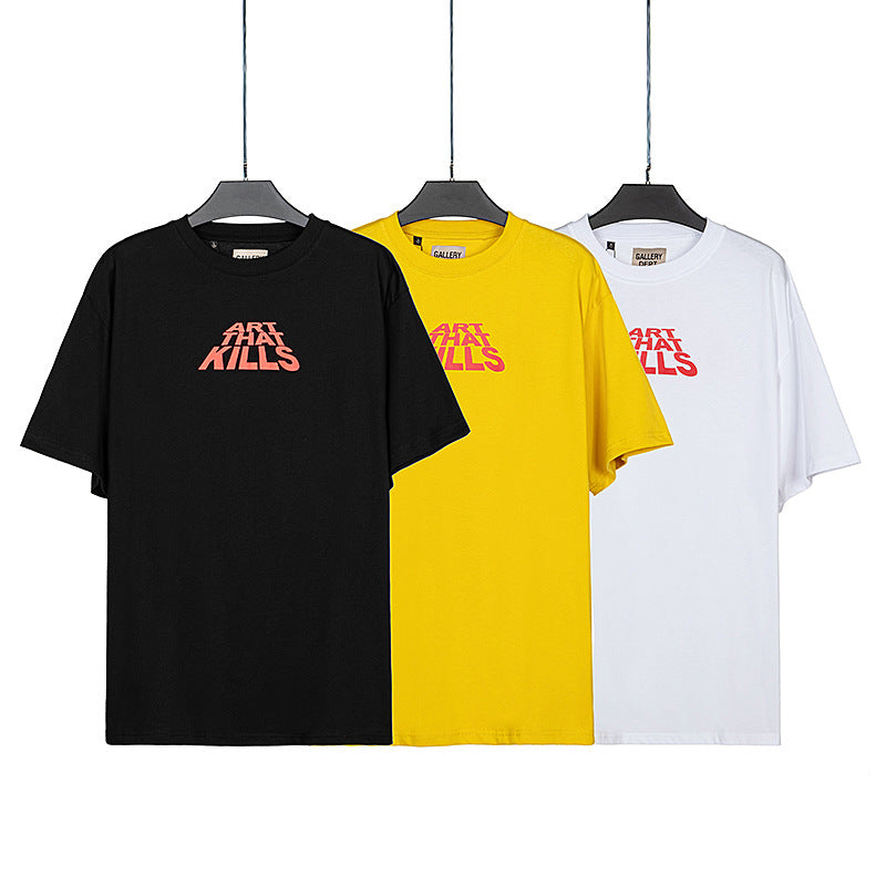 Gallery Dept T-shitrs Men's Retro Alphabet plus Size Short Sleeve T-shirt