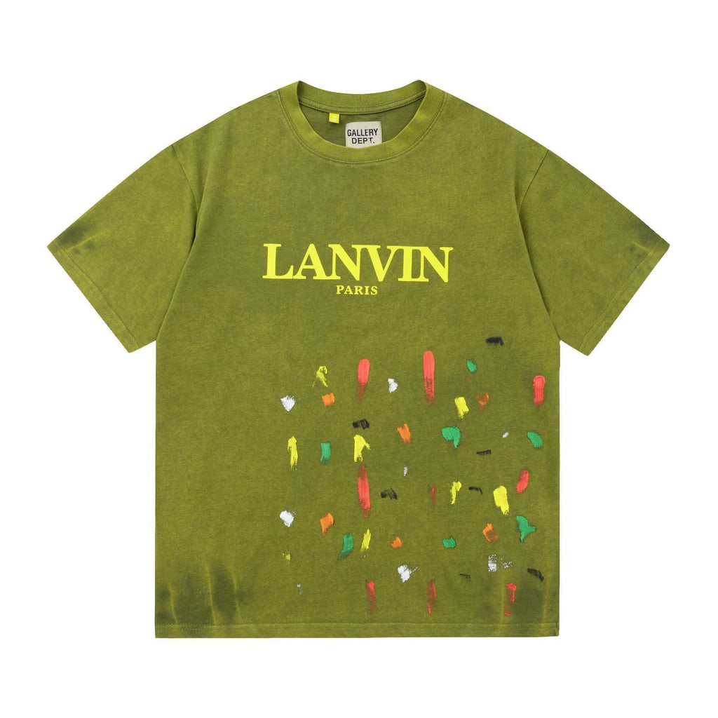 Gallery Dept T-Shirt Hand Painted Splash Ink Letter Short Sleeve T-Shirt