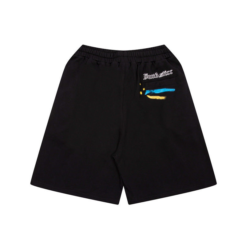 Gallery Dept Shorts Hand Painted Splash Ink Graffiti Alphabet Casual Shorts