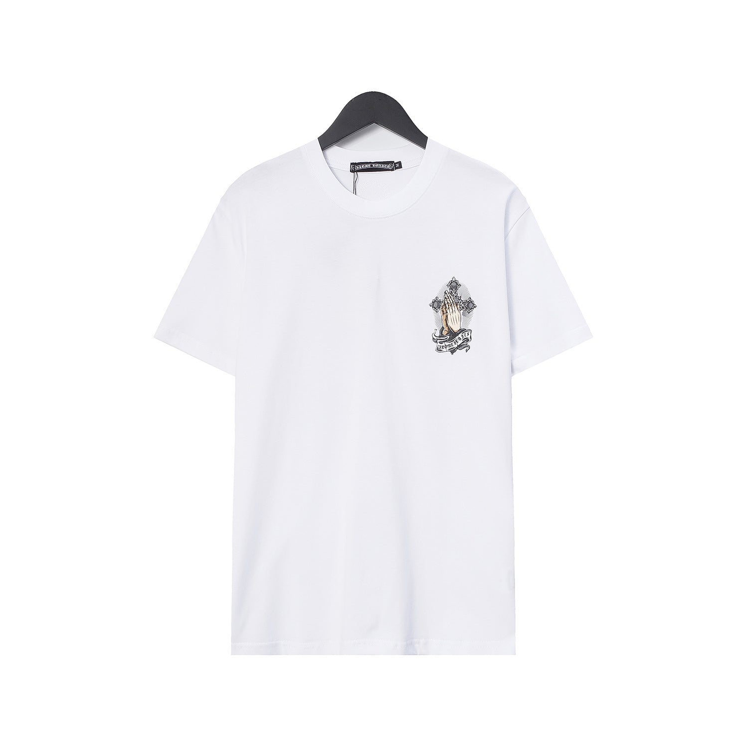 Chrome Heart T Shirts Croix Hands Ribbon Cross