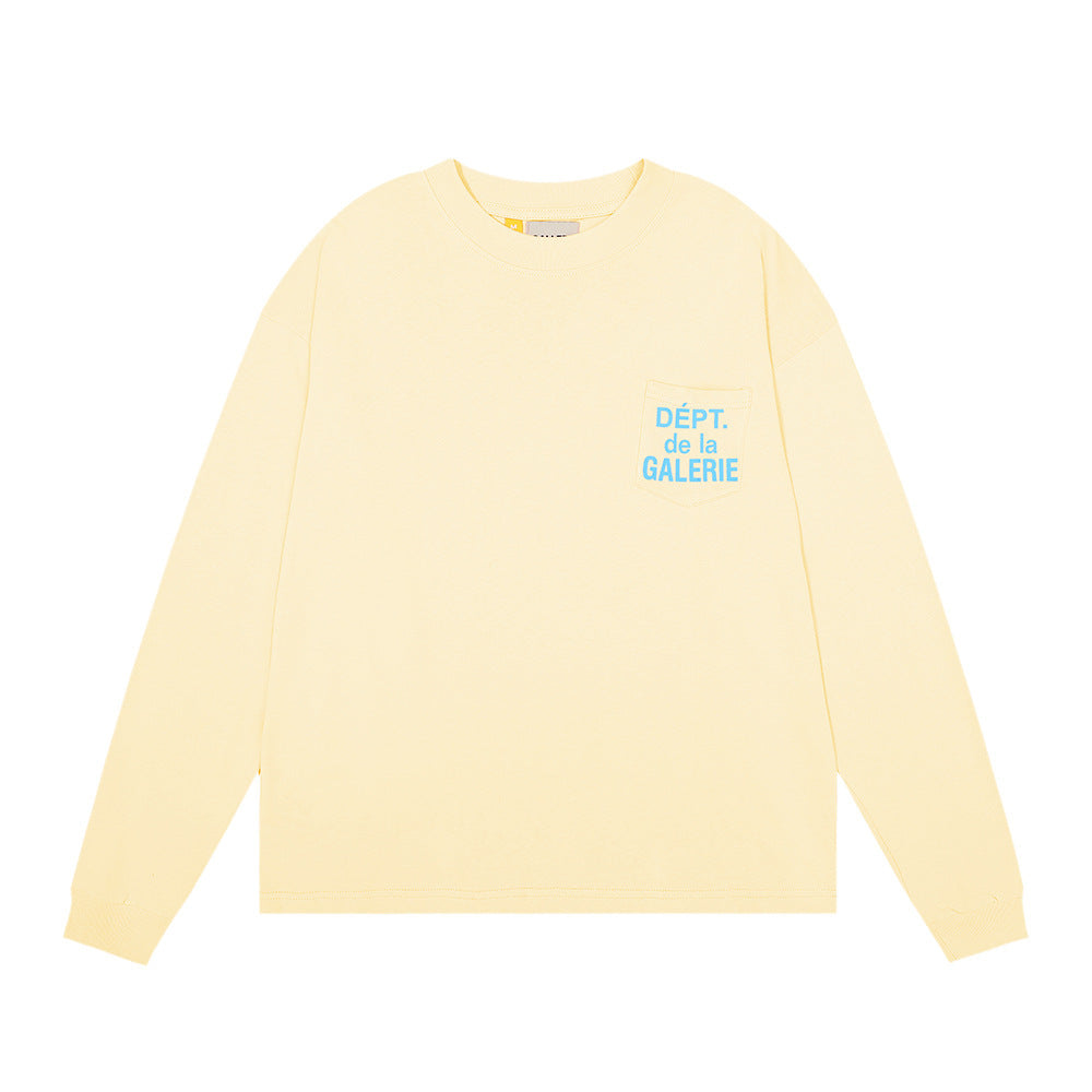 Gallery Dept Long Sleeve Shirt Alphabet Slogan Pocket Long Sleeve T-Shirt Bottom Shirt