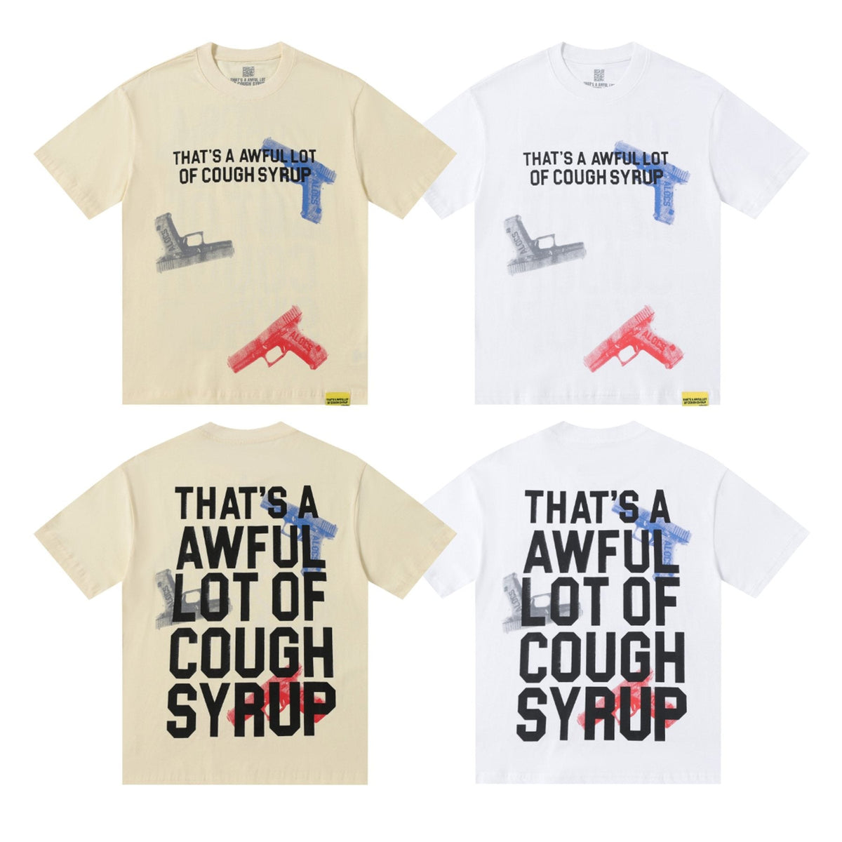 THAT'S A AWFUL LOT OF COUGH SYRUP Pistol Graphic Short-Sleeve T-Shirt ¡ª comparison