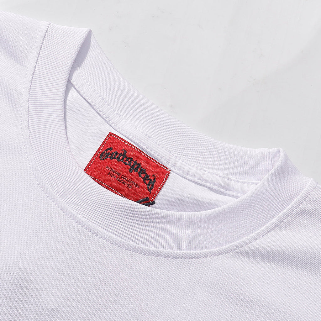 Godspeed T-shirts Technology Gaze Skull Printing Cotton Casual Short Sleeve Men and Women