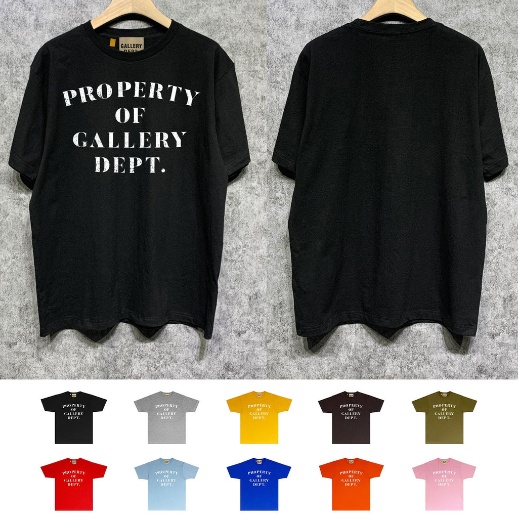 Gallery Dept T Shirt Retro Printed Loose Short-Sleeved Shirt